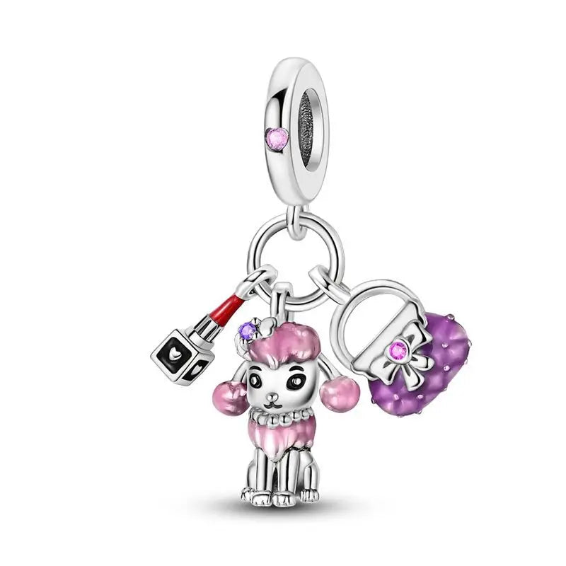 Silver Series Headphones Shoes Bike Charm Beads Fits Charm Bracelets Pendant