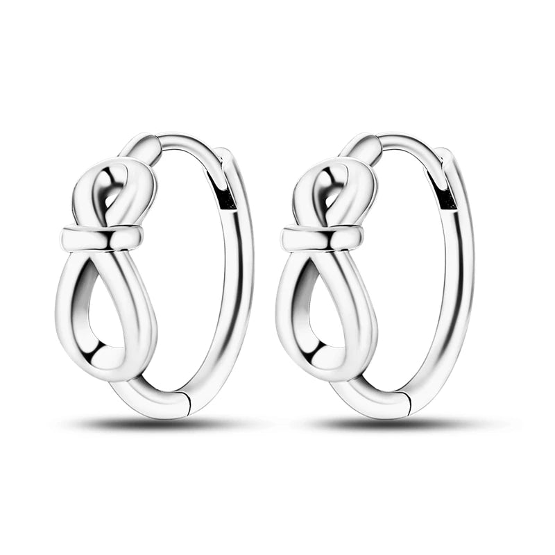 925 Sterling Silver Double Hoop Star Heart Zircon Earrings for Women Jewelry Gift