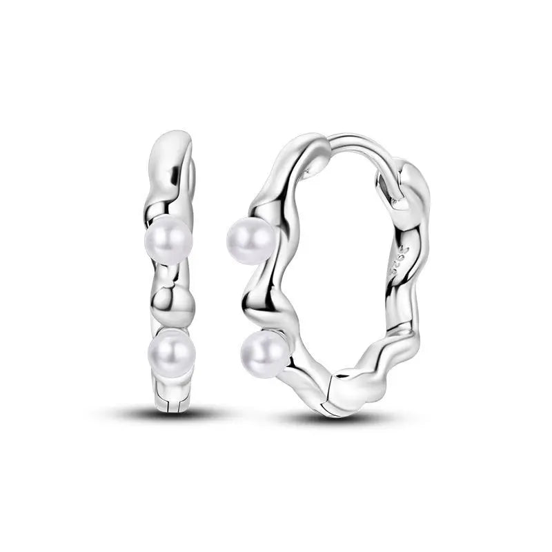 925 Sterling Silver Double Hoop Star Heart Zircon Earrings for Women Jewelry Gift