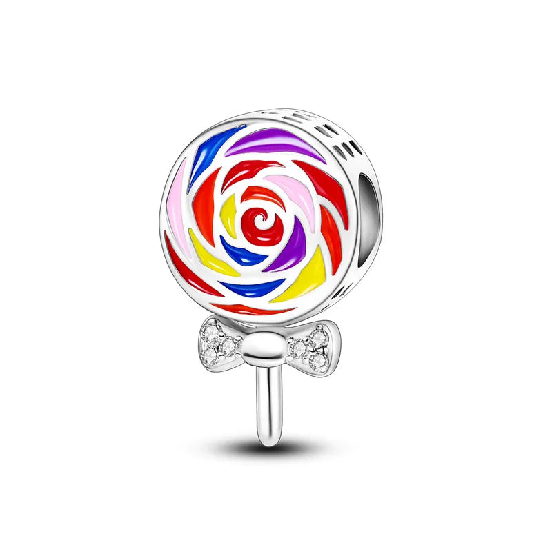 925 Sterling Silver Hot Air Balloon Sunflower Charm Beads Fit Bracelets Jewelry Gift