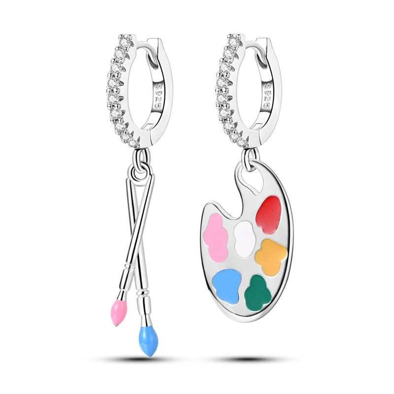 925 Sterling Silver Sketchboard Drop Earrings Women Fashion Party Elegant Jewelry Gift