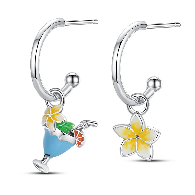 925 Sterling Silver Sunflower Flower Plant Series Drop Earrings For Woman Fashion Party Gifts Elegant S925 Jewelry Accessories