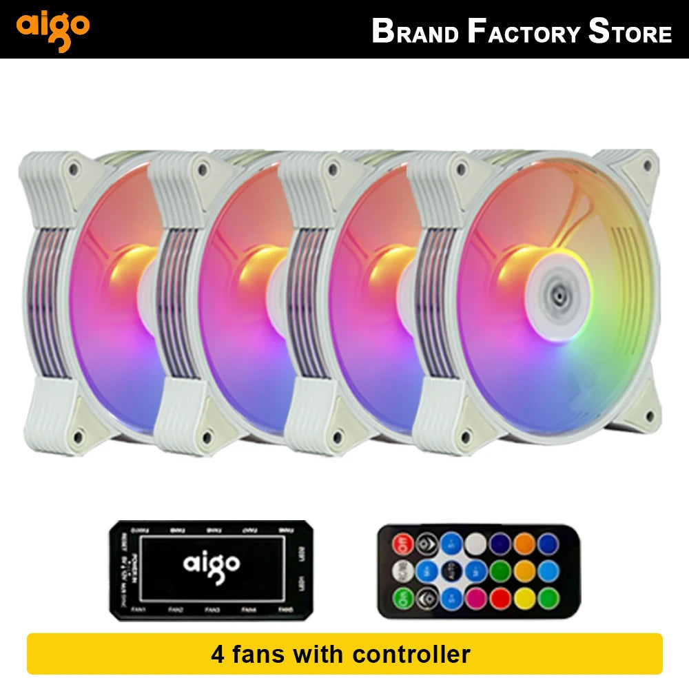 Aigo AR12 120mm pc computer Case Fan RGB Heatsink aura sync sata port 12cm Cooler argb Silent controller fan cooling ventilador