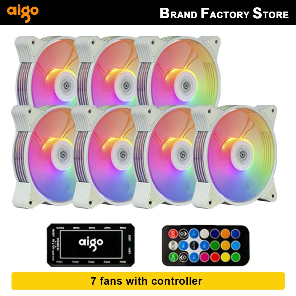 Aigo AR12 120mm pc computer Case Fan RGB Heatsink aura sync sata port 12cm Cooler argb Silent controller fan cooling ventilador