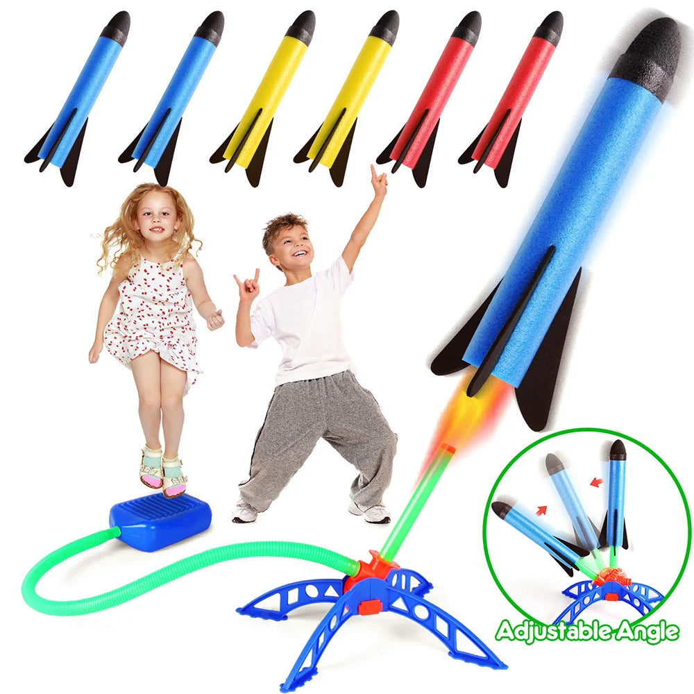 Air Rocket Foot Pump Launcher Outdoor Air Pressing ame suit Jumping Sport Game Kids Toy GiftPedal Soaring Rocket Toy Kids G