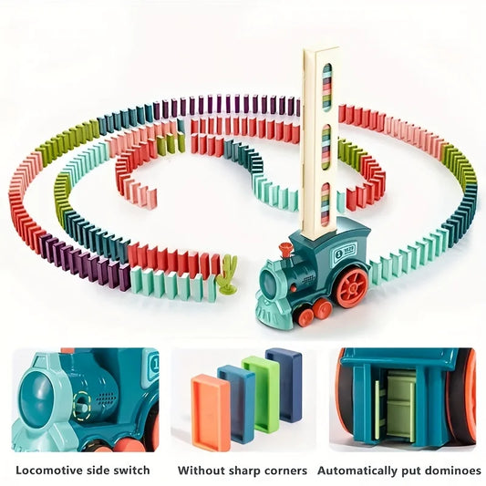 Automatic Domino Train Set - Electric Car & Brick Blocks DIY Educational Toy