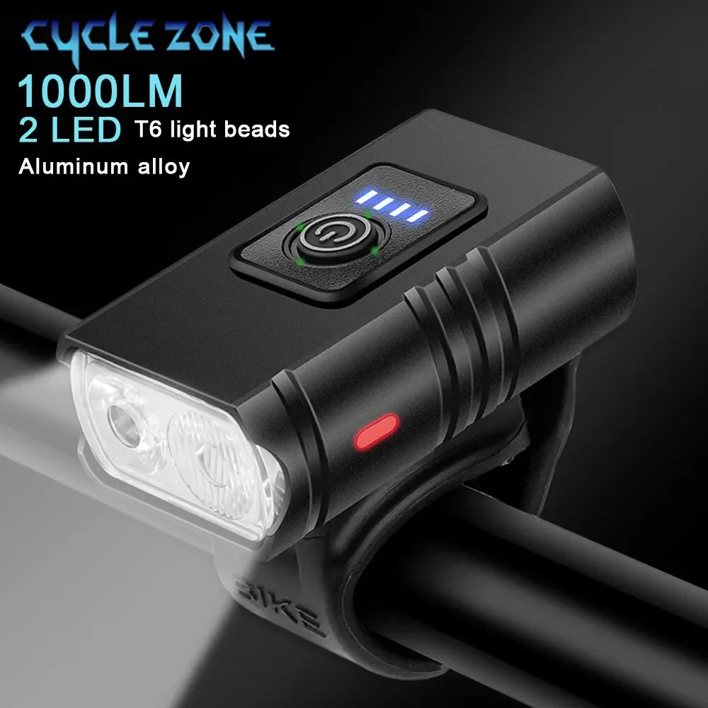 Bike Light T6 LED USB Rechargeable Bicycle Lights 6 Modes MTB Flashlight Bicycle Headlight for Cycling Bicycle Front Lamp