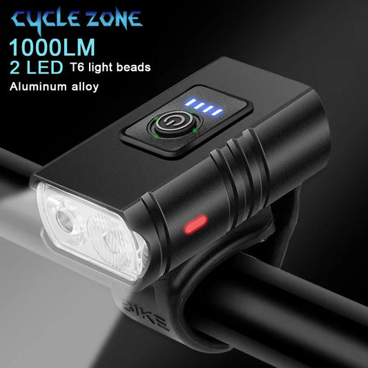 Bike Light T6 LED USB Rechargeable Bicycle Lights 6 Modes MTB Flashlight Bicycle Headlight for Cycling Bicycle Front Lamp