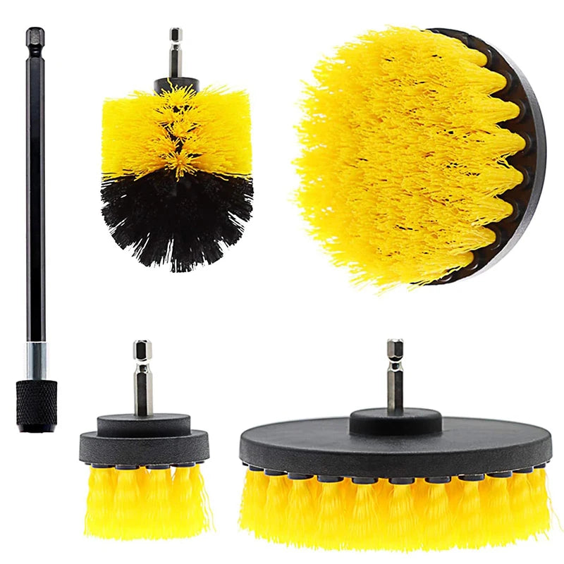 Drill Bit Brush Accessory Set 5 Piece Set Electric Washer Cleaning Kit With Extended Car Details Bathroom Surface Kitchen