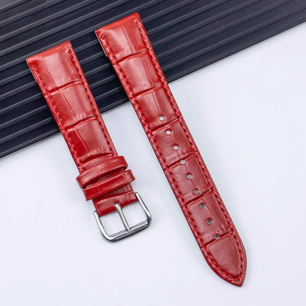 Genuine Leather Watchbands - Steel Pin Buckle, Multiple Sizes