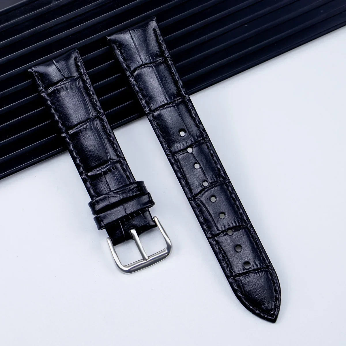 Genuine Leather Watchbands - Steel Pin Buckle, Multiple Sizes