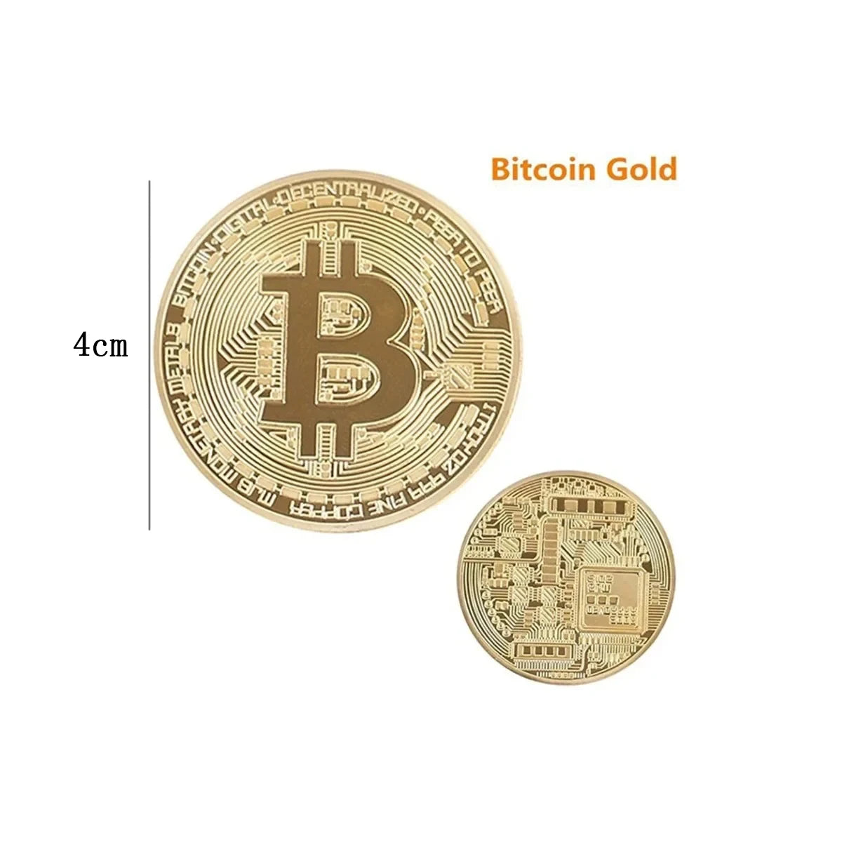 Gold Plated Bitcoin Coin Collectible Art Collection Gift Physical Commemorative Casascius Metal Antique Imitation Happy Birthday