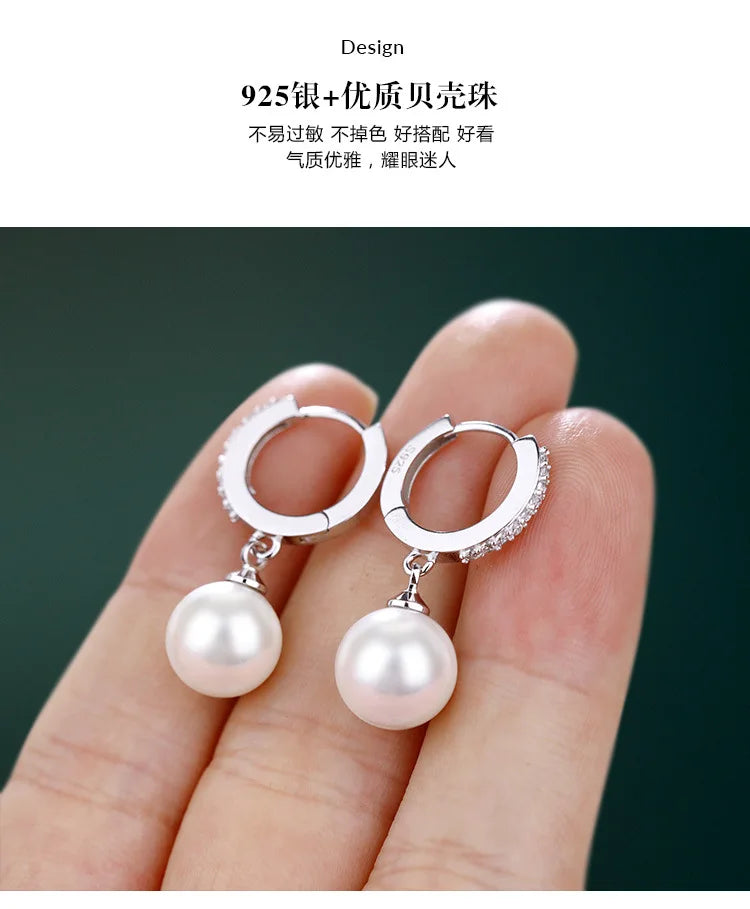 Genuine Freshwater Pearl Silver Earrings