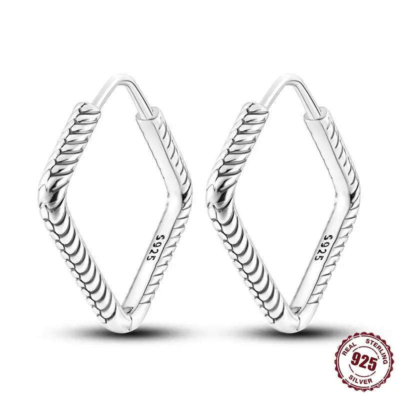 925 Sterling Silver Heart Star Hoop Earrings CZ Women Fine Jewelry Gifts