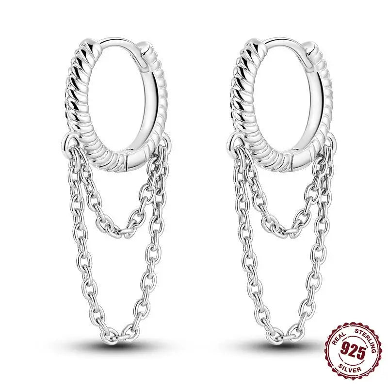 925 Sterling Silver Heart Star Hoop Earrings CZ Women Fine Jewelry Gifts