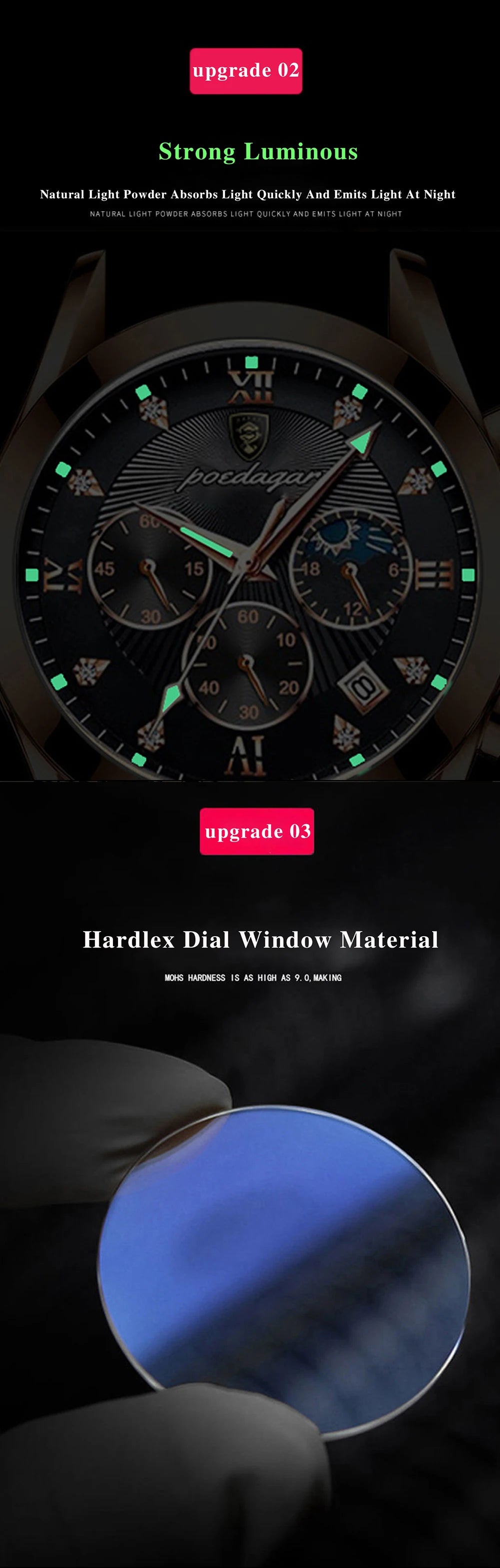 POEDAGAR Men Watches Stainless Steel Top Luxury Fashion Business Wristwatch Waterproof Luminous Quartz Watches Relogio Masculino