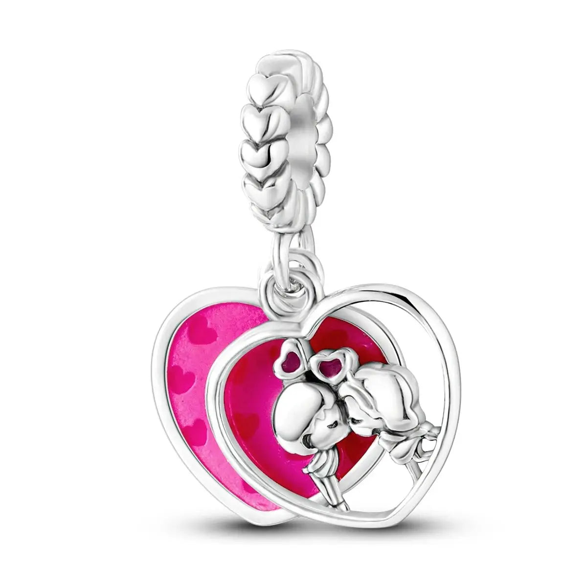 Silver Pink Series Perfume Butterfly Charms Fit Original Charm Bracelets For Women