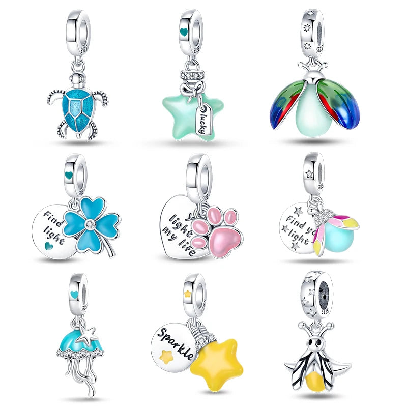 Silver Symphony Of Luminous Series Pendants Fits Charm Original Bracelets For Women