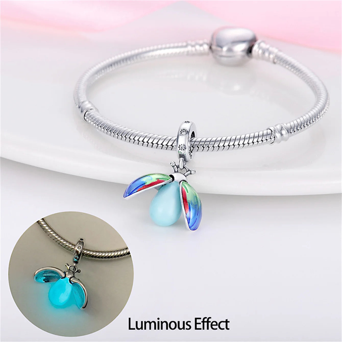 Silver Symphony Of Luminous Series Pendants Fits Charm Original Bracelets For Women