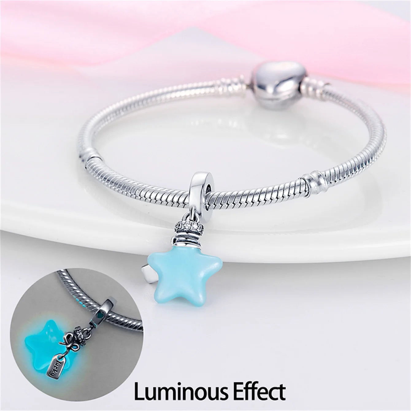 Silver Symphony Of Luminous Series Pendants Fits Charm Original Bracelets For Women