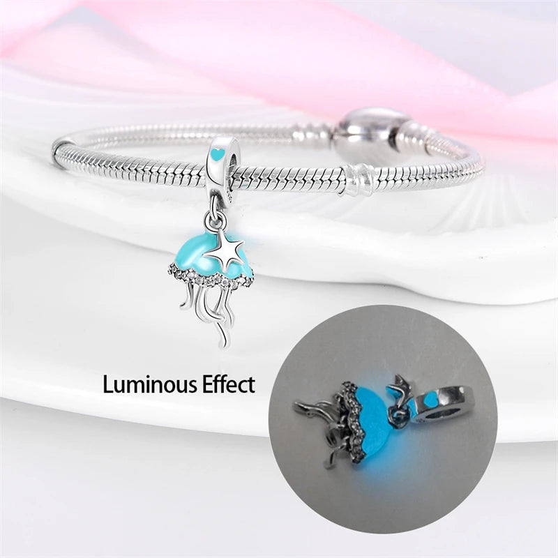 Silver Symphony Of Luminous Series Pendants Fits Charm Original Bracelets For Women