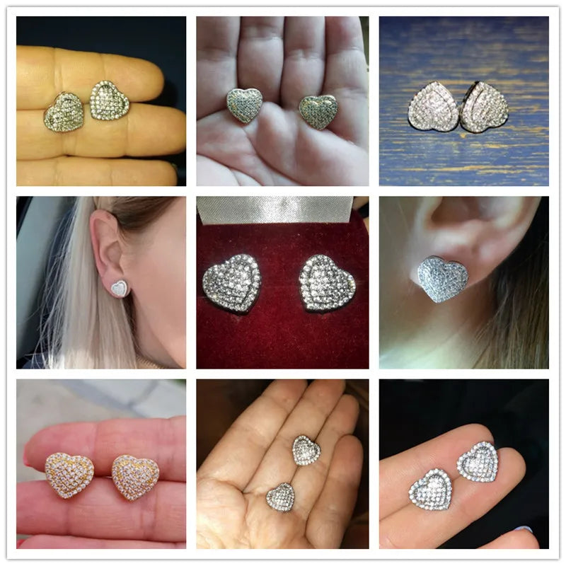 Classic Heart Shaped Stud Earrings for Women