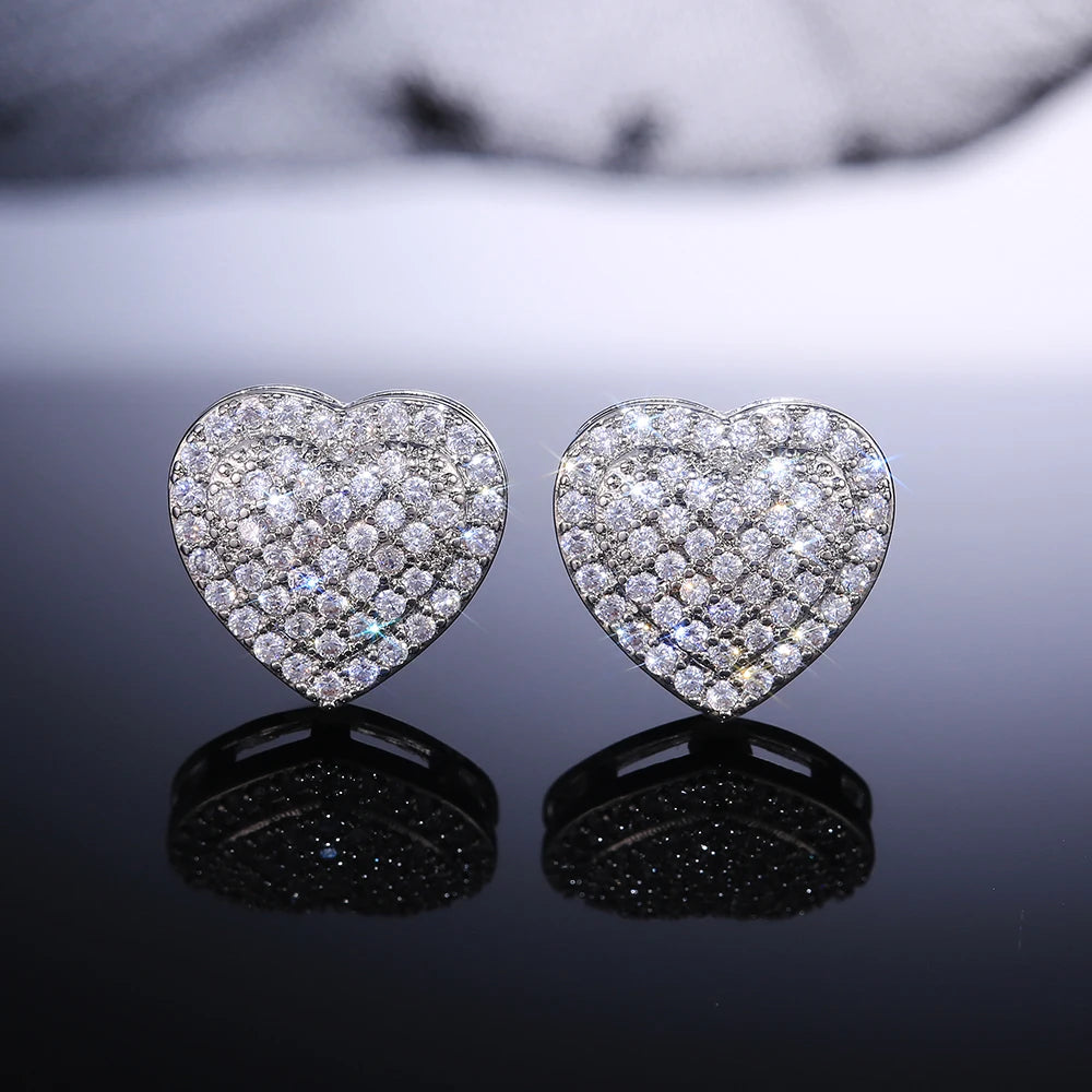 Classic Heart Shaped Stud Earrings for Women