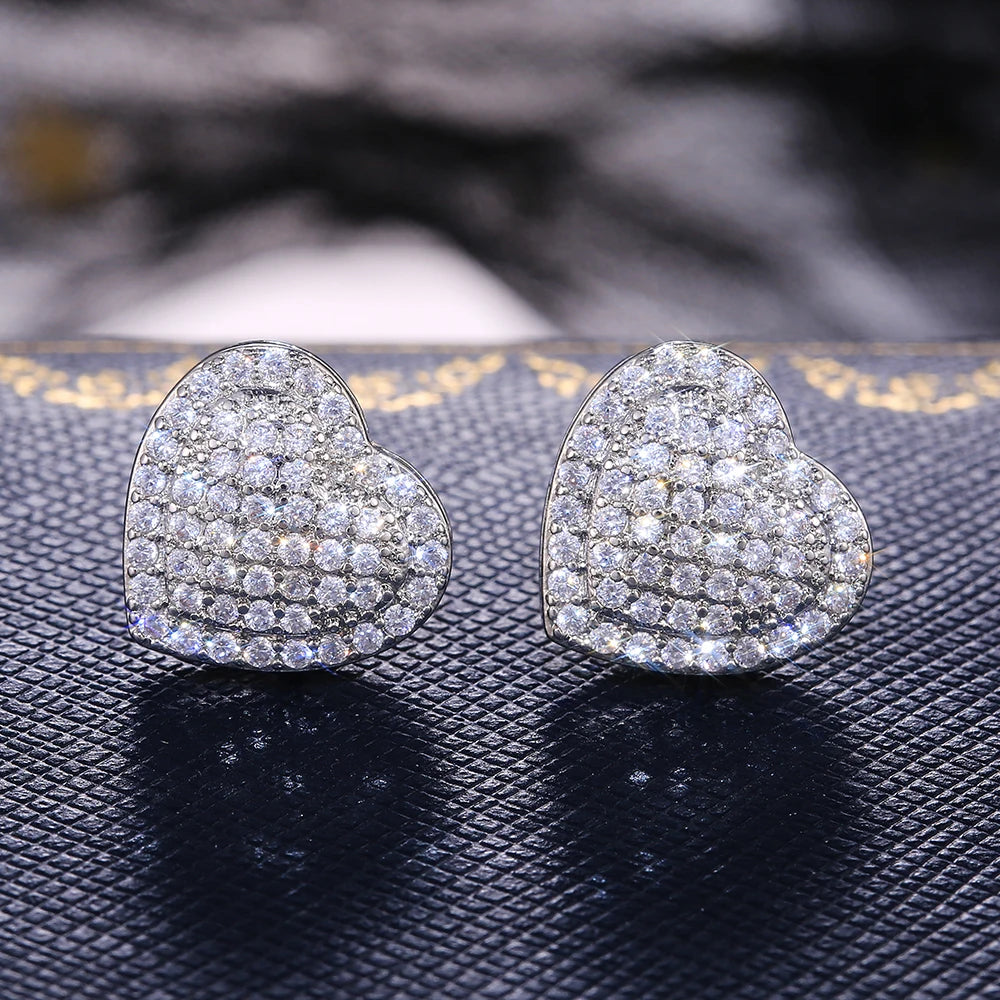 Classic Heart Shaped Stud Earrings for Women