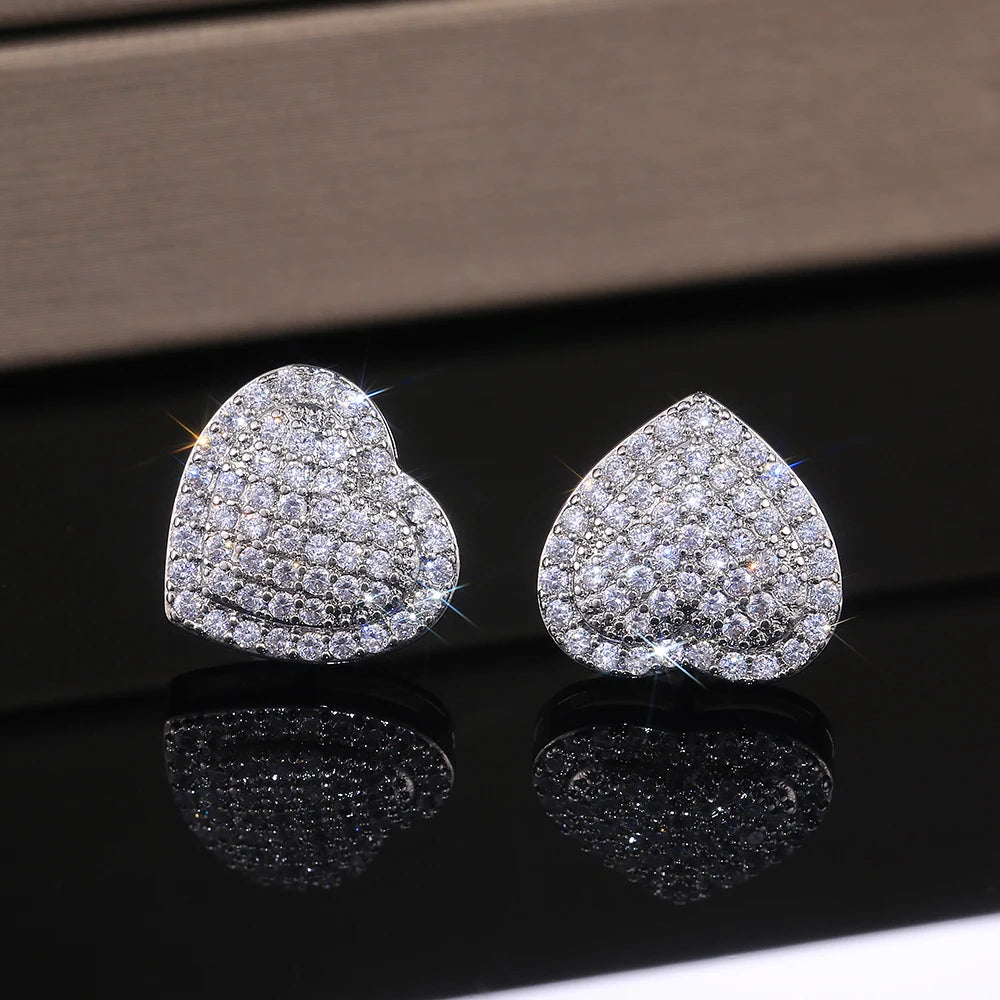 Classic Heart Shaped Stud Earrings for Women