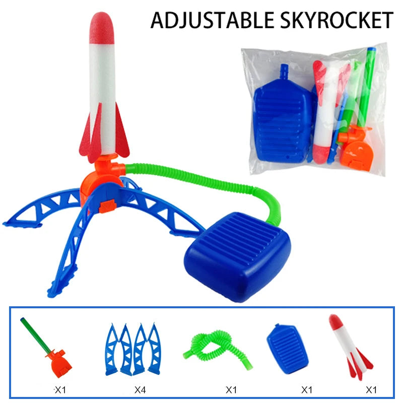 Kid Air Rocket Foot Pump Launcher Outdoor Air Pressed Stomp Soaring Rocket Toys Child Play Set Jump Sport Games Toy For Children