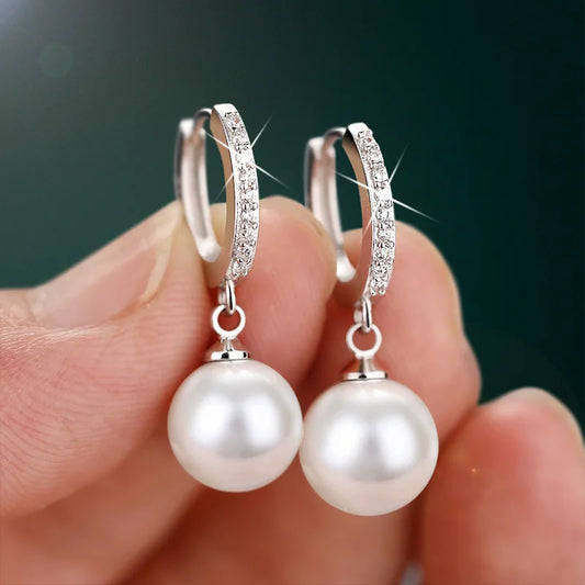 Genuine Freshwater Pearl Silver Earrings