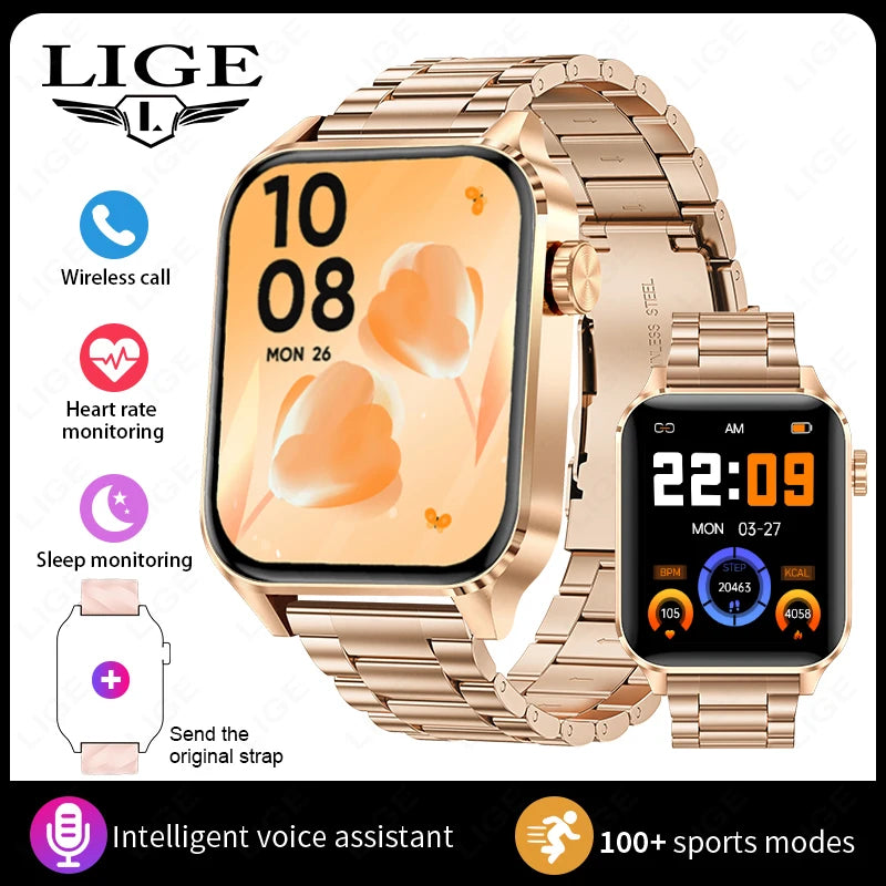 LIGE Bluetooth Call Smart Watches Women