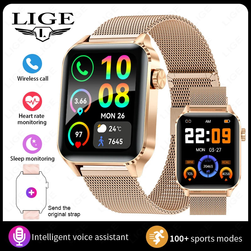 LIGE Bluetooth Call Smart Watches Women