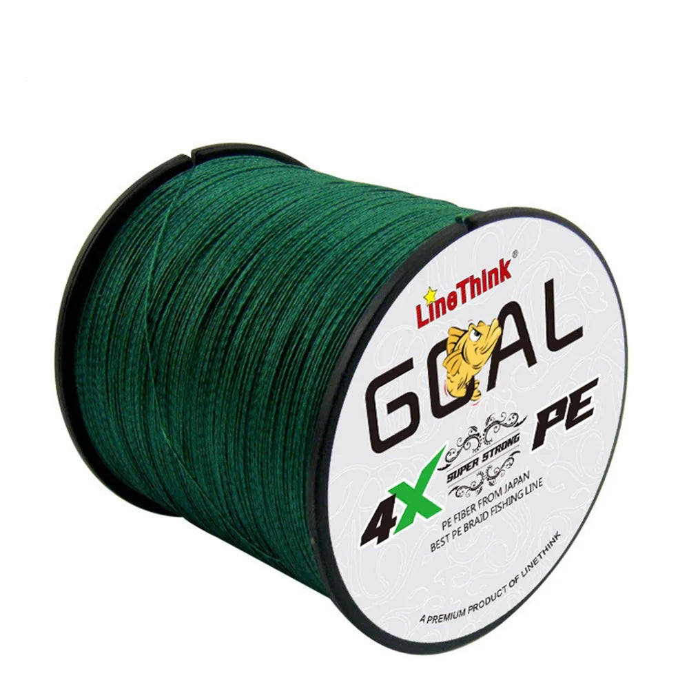 LineThink GOAL 300m / 500m Durable 4-Strand Multifilament PE Braided Fishing Line, Super Strong, abrasion resistant, Smooth Casting, Sea Fishing Accessories