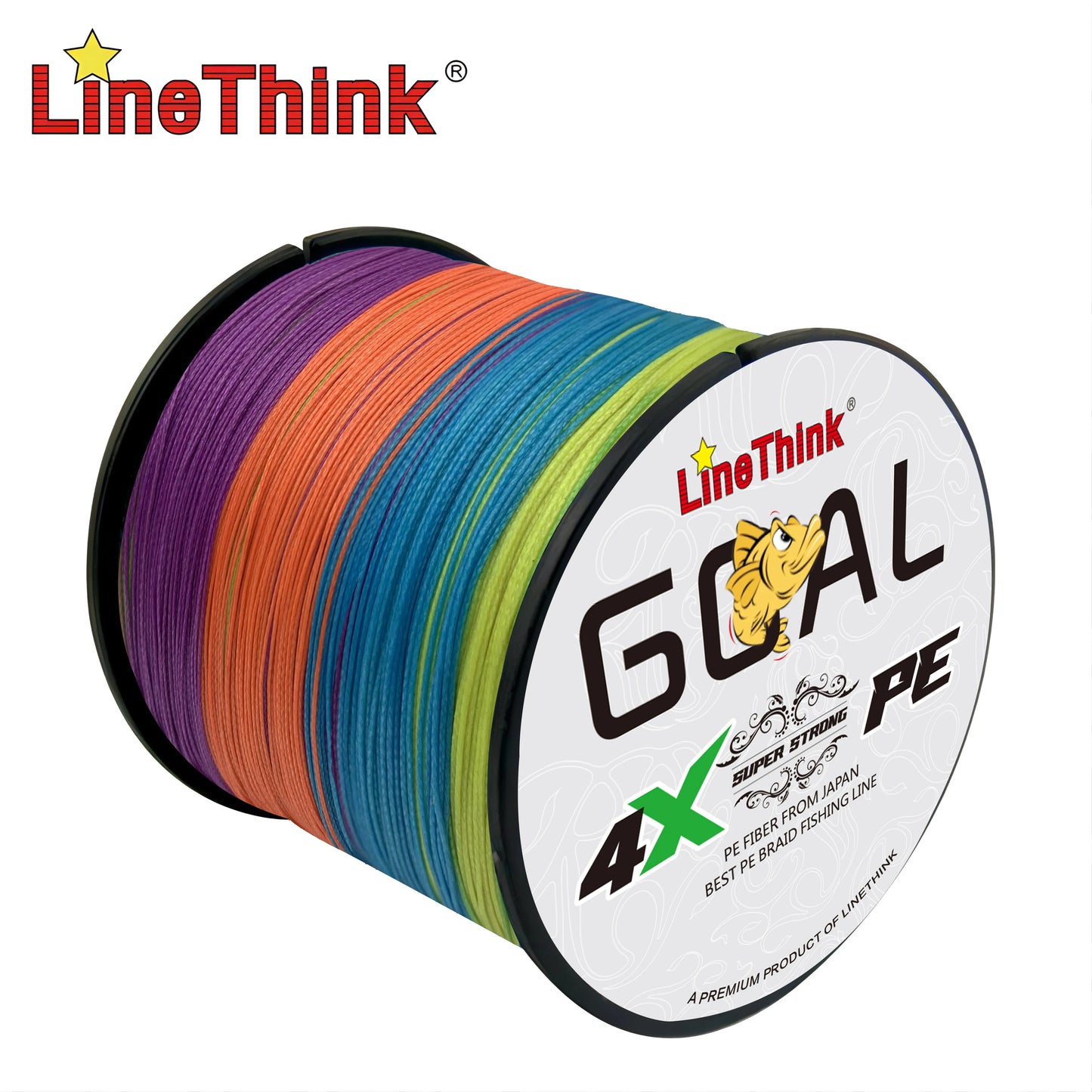 LineThink GOAL 300m / 500m Durable 4-Strand Multifilament PE Braided Fishing Line, Super Strong, abrasion resistant, Smooth Casting, Sea Fishing Accessories