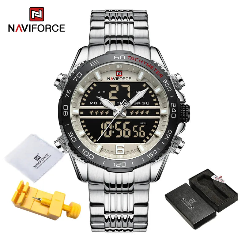 Digital Sport Watch For Men Steel Waterproof Chronograph Watch Fashion Luminous Quartz Wrist watches Man