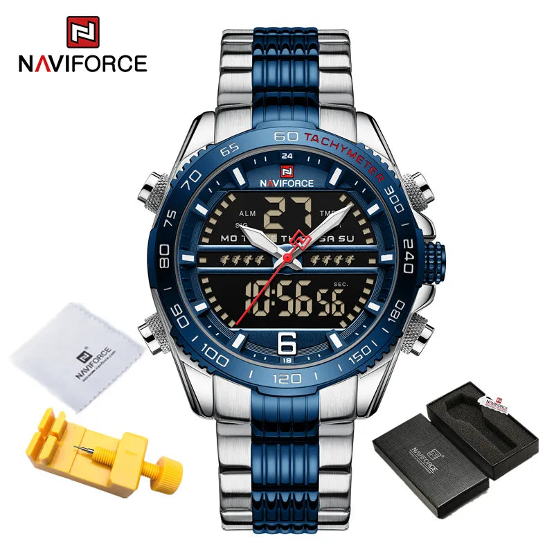 Digital Sport Watch For Men Steel Waterproof Chronograph Watch Fashion Luminous Quartz Wrist watches Man