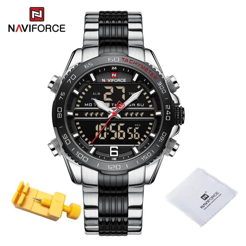 Digital Sport Watch For Men Steel Waterproof Chronograph Watch Fashion Luminous Quartz Wrist watches Man