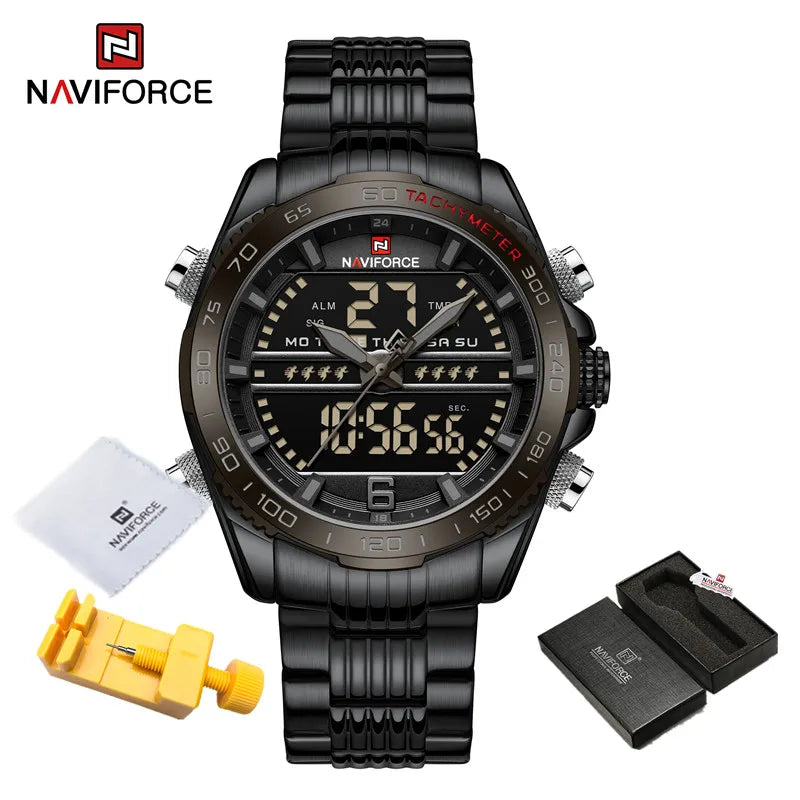 Digital Sport Watch For Men Steel Waterproof Chronograph Watch Fashion Luminous Quartz Wrist watches Man