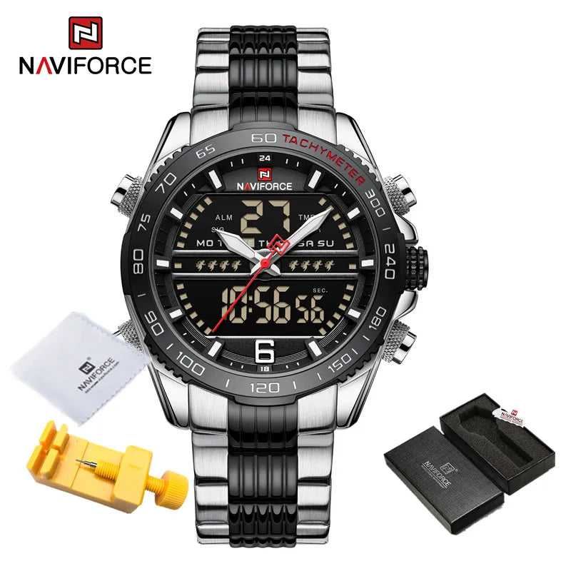 Digital Sport Watch For Men Steel Waterproof Chronograph Watch Fashion Luminous Quartz Wrist watches Man