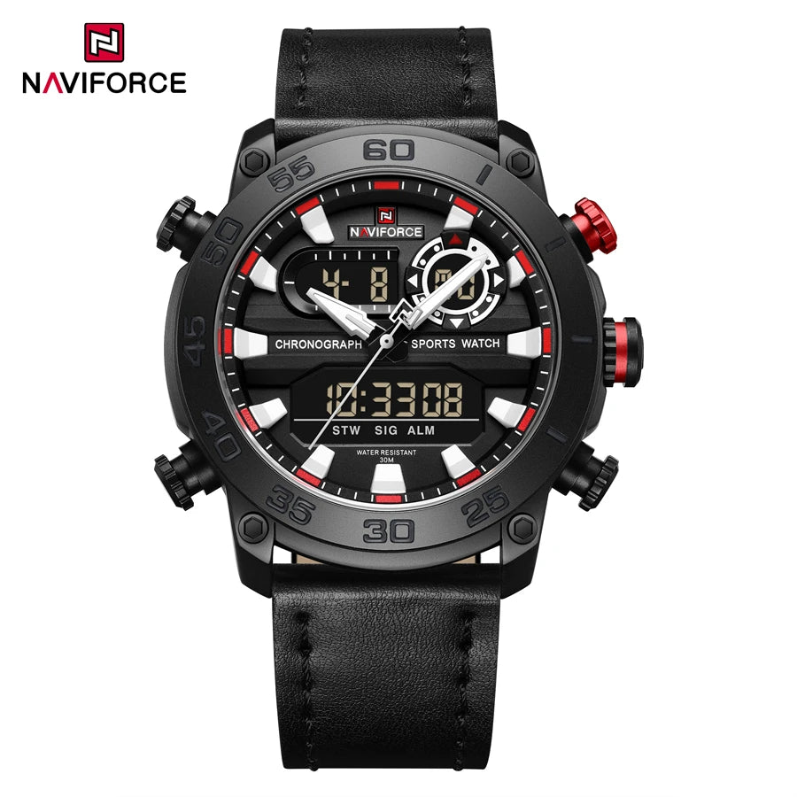 Men Digital Watch Military Style Sports Watches Dual Display Waterproof Electronic Quartz Wristwatch