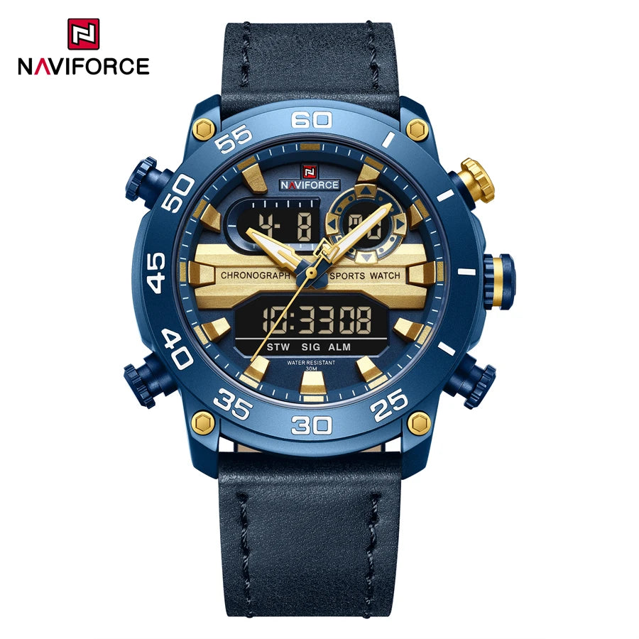 Men Digital Watch Military Style Sports Watches Dual Display Waterproof Electronic Quartz Wristwatch