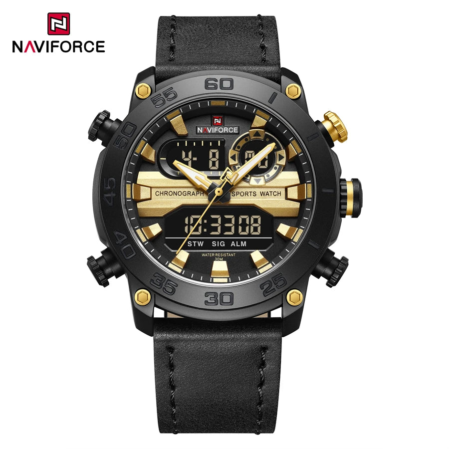 Men Digital Watch Military Style Sports Watches Dual Display Waterproof Electronic Quartz Wristwatch