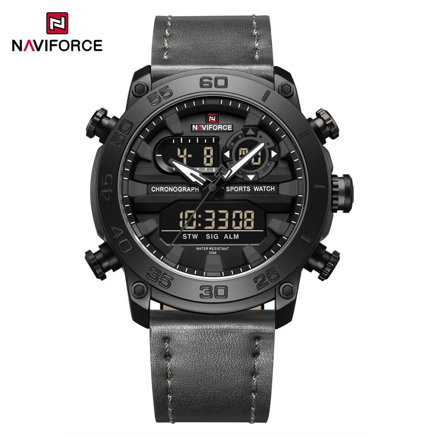 Men Digital Watch Military Style Sports Watches Dual Display Waterproof Electronic Quartz Wristwatch