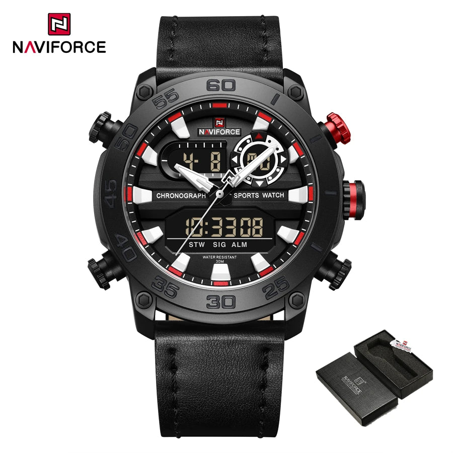 Men Digital Watch Military Style Sports Watches Dual Display Waterproof Electronic Quartz Wristwatch