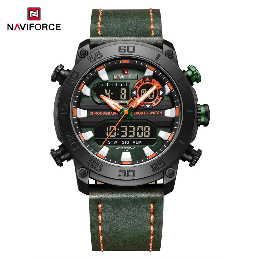 Men Digital Watch Military Style Sports Watches Dual Display Waterproof Electronic Quartz Wristwatch