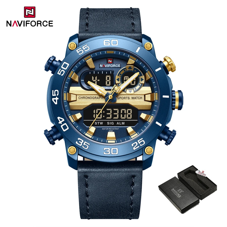 Men Digital Watch Military Style Sports Watches Dual Display Waterproof Electronic Quartz Wristwatch