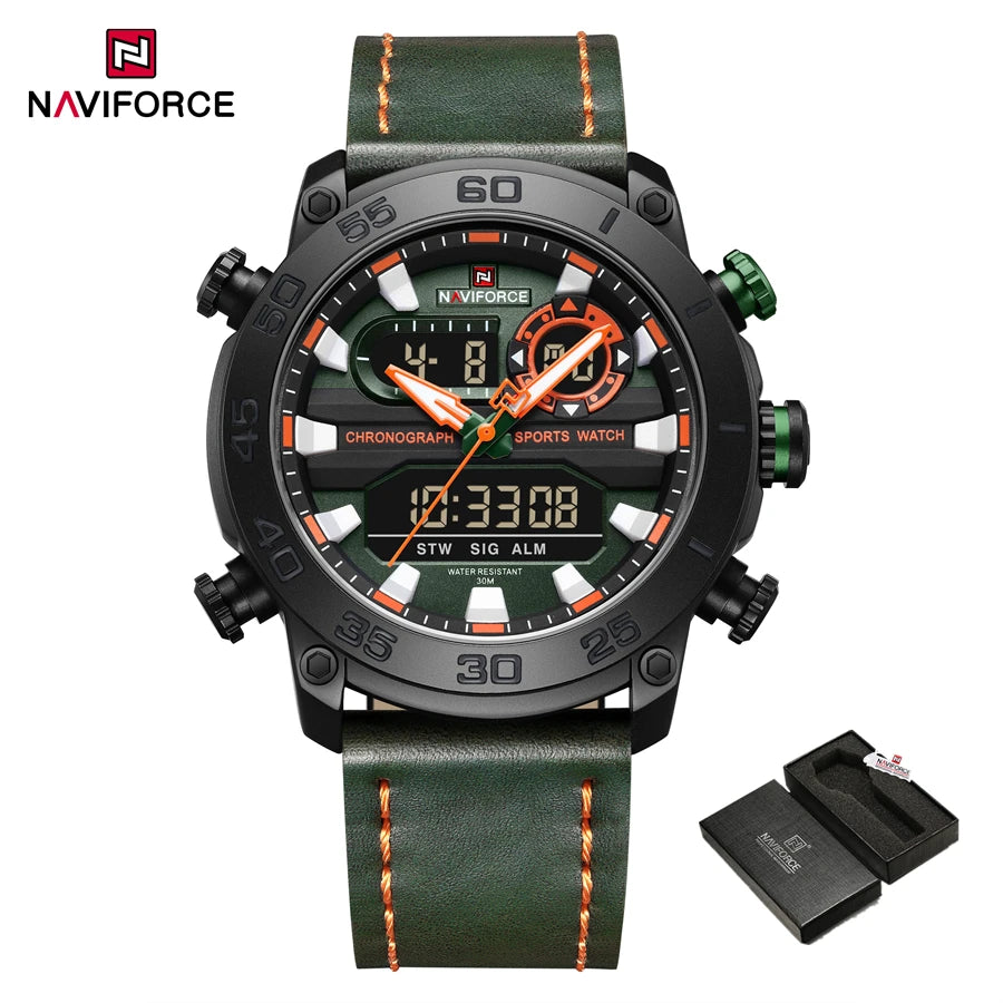 Men Digital Watch Military Style Sports Watches Dual Display Waterproof Electronic Quartz Wristwatch