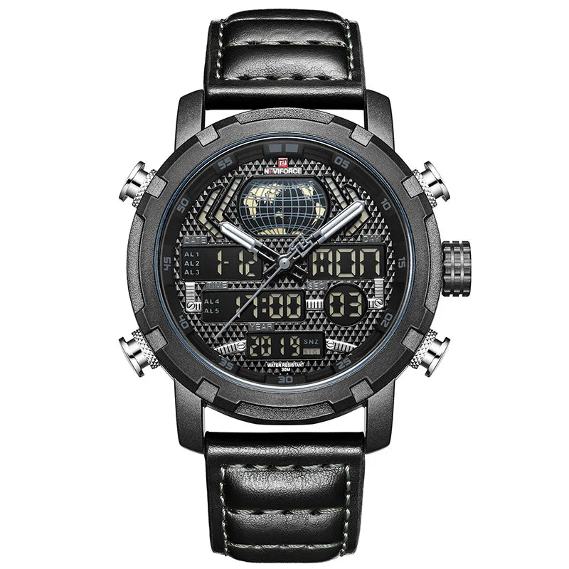 Mens Watches To Men Leather Sports Watches Man Quartz Digital Waterproof Military Watch