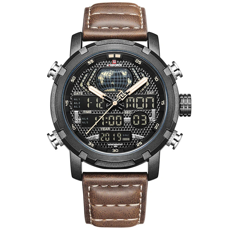 Mens Watches To Men Leather Sports Watches Man Quartz Digital Waterproof Military Watch